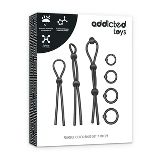 Ensemble 7 cockrings silicone noir flexible, autre vue 4