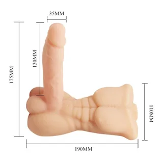 Demi-torse silicone chair, pénis vibrant, télécommande, autre vue 7