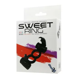 Cockring double silicone noir avec stimulateurs lapin, autre vue 5
