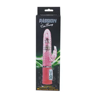 Vibromasseur rabbit rose texturé, 27 cm, 2 moteurs, autre vue 4