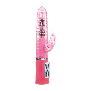 Vibromasseur rabbit rose texturé, 27 cm, 2 moteurs, autre vue 6