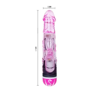 Vibromasseur rabbit jelly rose, perles rotatives, coloris Lilas, autre vue 4