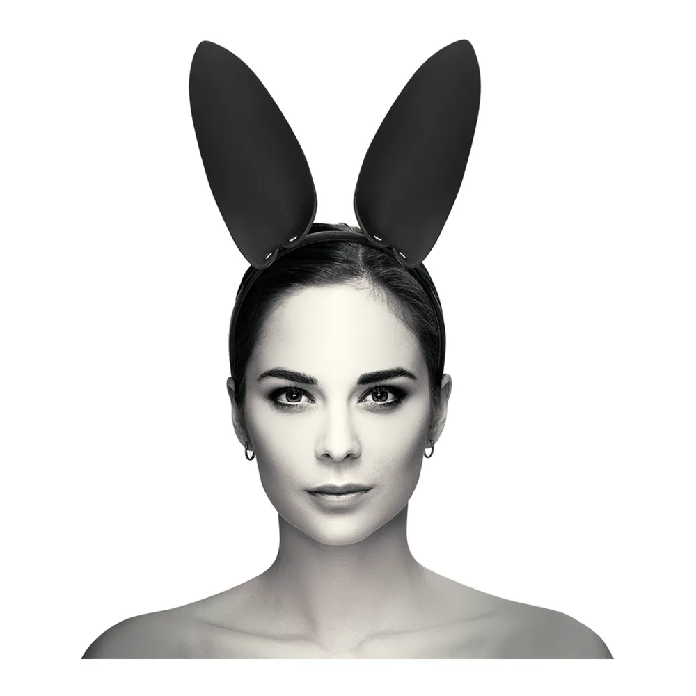 Serre-tête oreilles de lapin cuir végane noir, autre vue 6