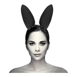 Serre-tête oreilles de lapin cuir végane noir, autre vue 4