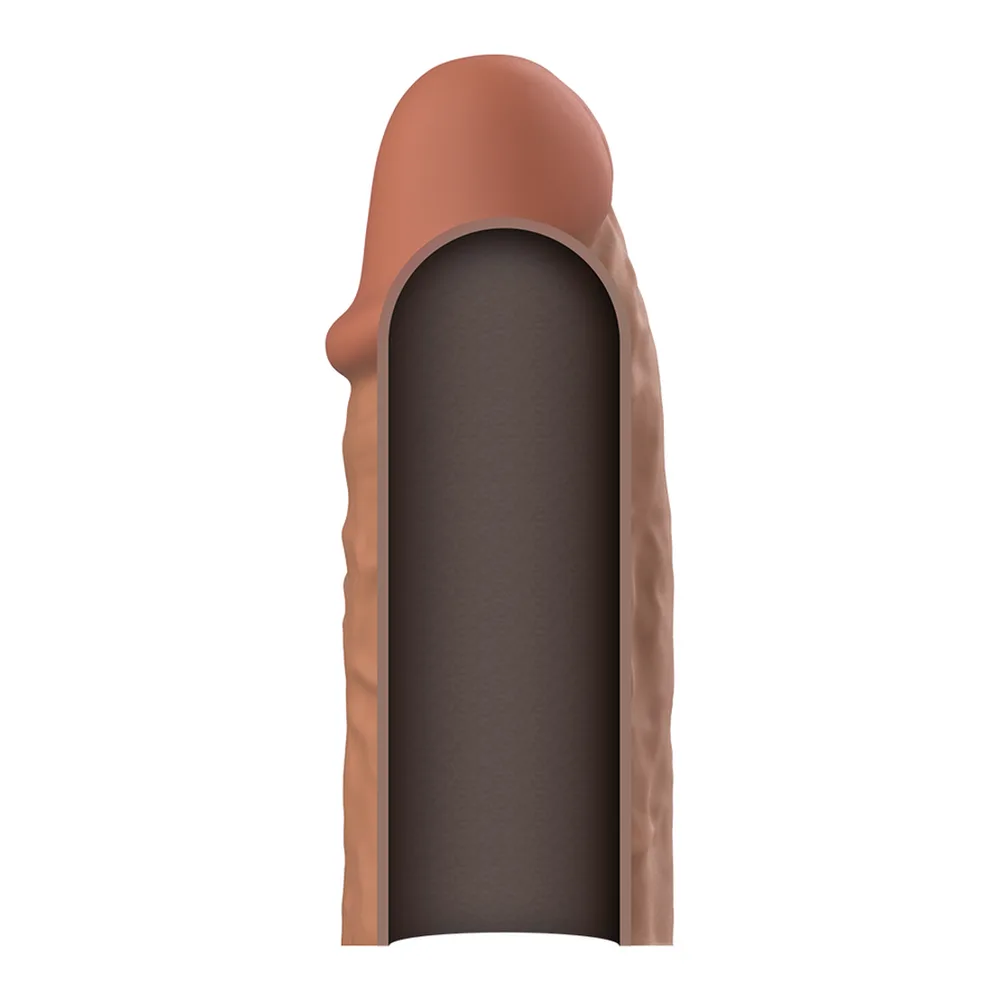 Gaine de pénis silicone chair, extensible, coloris Marron, autre vue 3