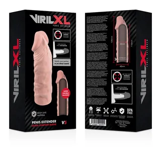 Extension pénis silicone rose, canal marron, extensible, coloris Naturel, autre vue 6