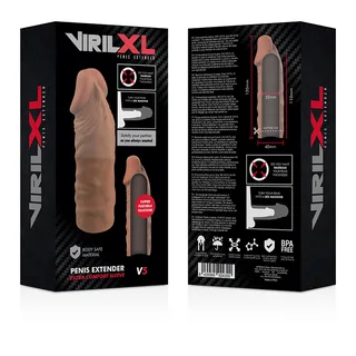 Extension pénis silicone rose, canal marron, extensible, coloris Marron, autre vue 6