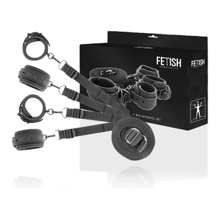 Ensemble Menottes Liens Doublure Fetish Submissive - avec sa base