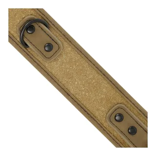 Collier et laisse en cuir vegan doré avec chaînes métal, autre vue 7