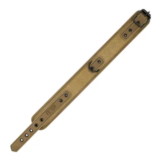 Collier et laisse en cuir vegan doré avec chaînes métal, autre vue 9