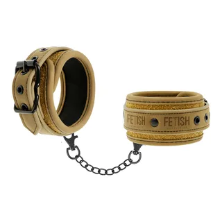 Menottes Cuir Vegan Doublure Fetish Submissive Origen - avec son échelle de taille