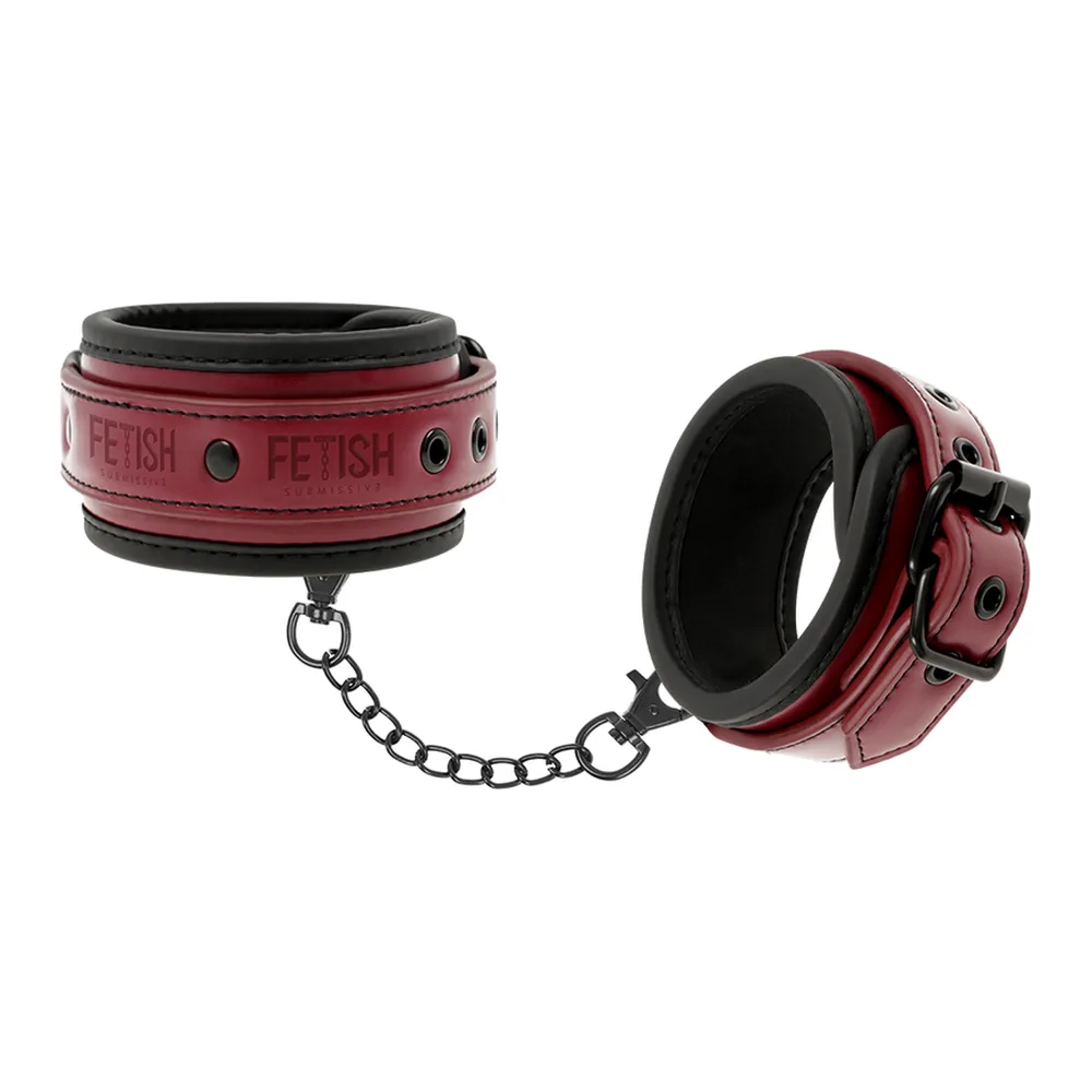 Menottes Cheville Cuir Végétalien Fetish Submissive Origen - avec sa base