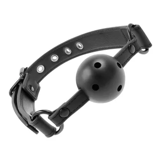 Bâillon boule silicone noir vegan avec sangle ajustable, autre vue 4