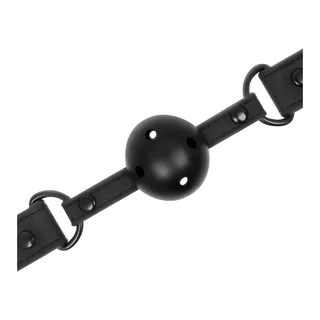 Bâillon boule silicone noir vegan avec sangle ajustable, autre vue 5
