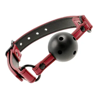 Bâillon boule silicone noir vegan avec sangle ajustable, coloris Bordeaux, autre vue 4