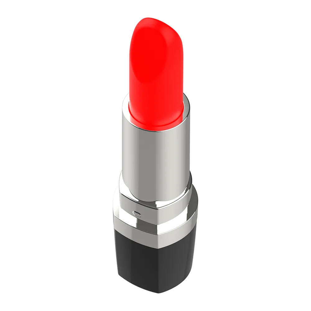 Vibromasseur rouge en forme de rouge à lèvres, silicone, autre vue 5