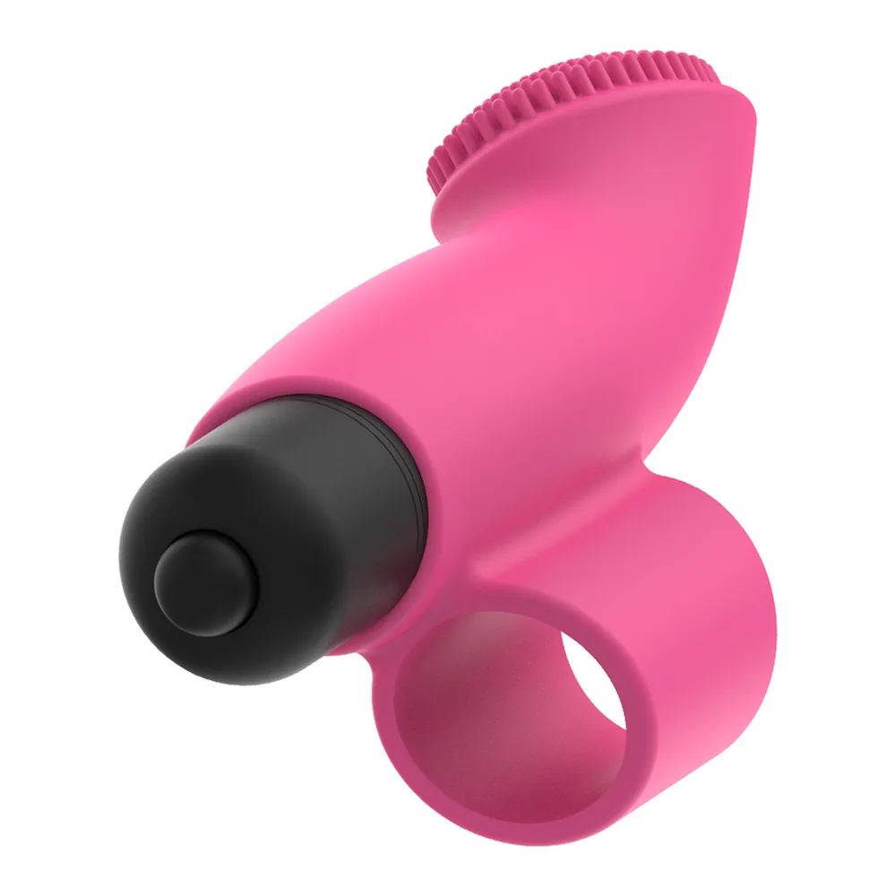 Vibromasseur rose fuchsia à doigtier avec balle noire, coloris Rose, autre vue 3
