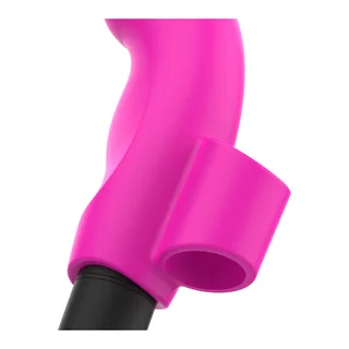 Vibromasseur rose fuchsia à doigtier avec balle noire, autre vue 4