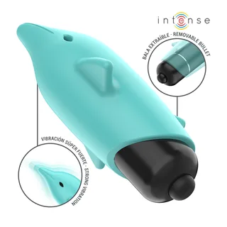 Mini-vibromasseur dauphin turquoise, 8 cm, 44 modes, étanche, coloris Bleu, autre vue 5