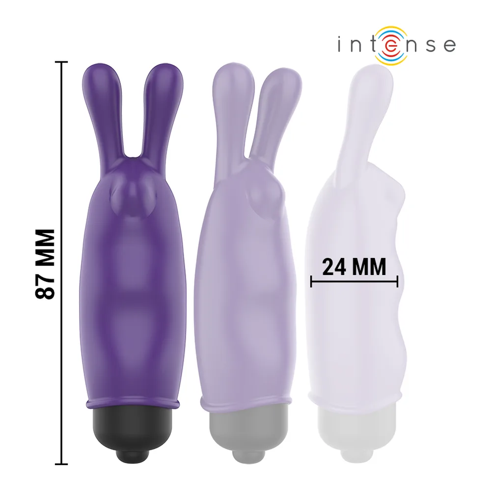 Bullet vibrant silicone violet deux oreilles, étanche, à piles, coloris Violet