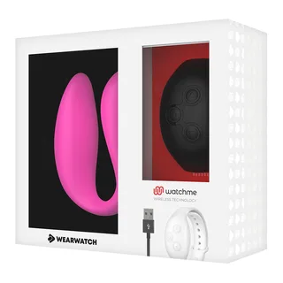 Vibrateur Watchme Clair Double Wearwatch - accessoires fournis - Fuchsia