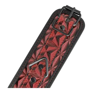 Menottes de chevilles tissu rouge motif géométrique, chaîne métallique, autre vue 5