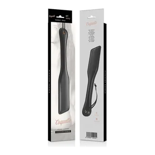Cravache cuir vegan pelle plate noire, autre vue 3