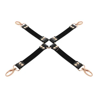 Cravate de suspension cuir noir quatre mousquetons, autre vue 4