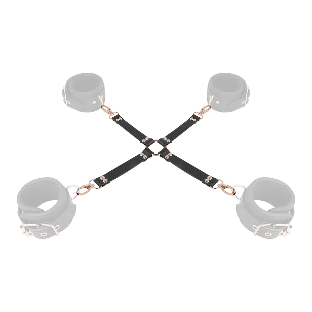 Cravate de suspension cuir noir quatre mousquetons, autre vue 5