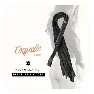 Cravache Cuir Vegan fouet fantaisie Coquette - avec sa base