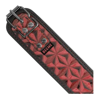 Collier et pinces à tétons simili-cuir rouge chaînes métal, autre vue 4