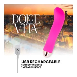 Vibrateur Rechargeable Deux Vitesses Dolce Vita - détail de la texture - Rose