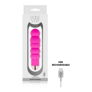 Mini vibromasseur Vibrateur Rechargeable Six Vitesses Dolce Vita - Rose