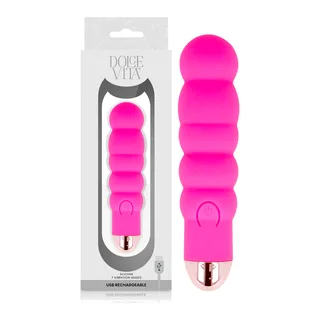 Vibrateur Rechargeable Six Vitesses Dolce Vita - détail de la texture - Rose