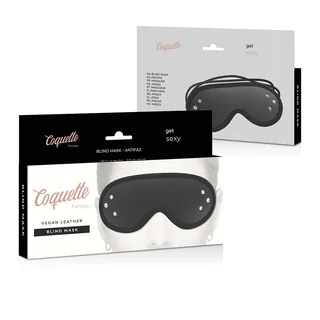 Masque cuir vegan noir, strass, ajustable, autre vue 3