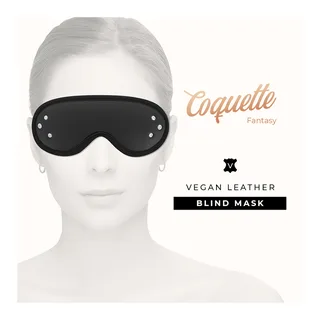 Masque cuir vegan noir, strass, ajustable, autre vue 4