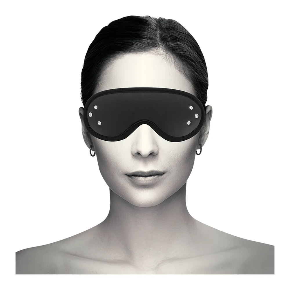 Masque cuir vegan noir, strass, ajustable, autre vue 5