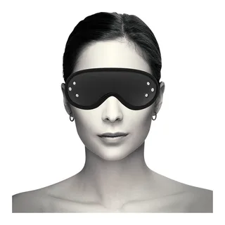 Masque cuir vegan noir, strass, ajustable, autre vue 5