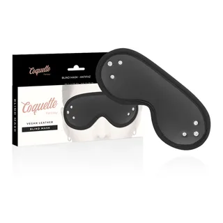 Masque cuir vegan noir, strass, ajustable, autre vue 6