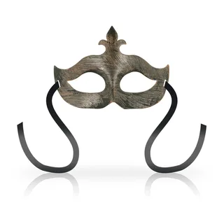 Masque satin gris anthracite fleur de lys, coloris Cuivre