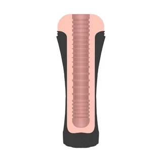 Masturbateur bouche noir et rose, étanche, base eau, autre vue 2