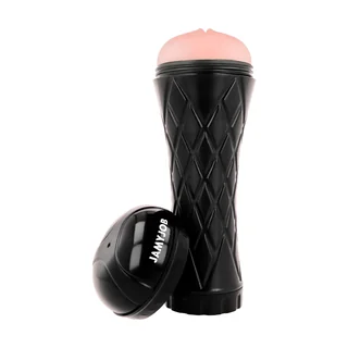 Masturbateur bouche noir et rose, étanche, base eau, autre vue 3