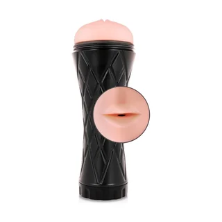 Masturbateur bouche noir et rose, étanche, base eau, autre vue 5