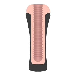 Masturbateur bouche noir et rose, étanche, base eau, autre vue 8