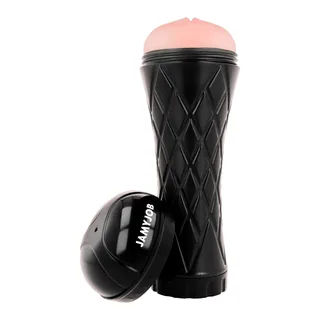 Masturbateur bouche noir et rose, étanche, base eau, autre vue 9