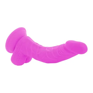 Gode vibrant Diversia violet 21,5 cm couché, tige courbée