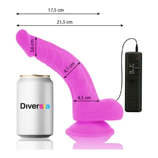 Cotes du gode Diversia 21,5 cm : 17,5 cm insérables, diamètres de 3,6 à 4,5 cm