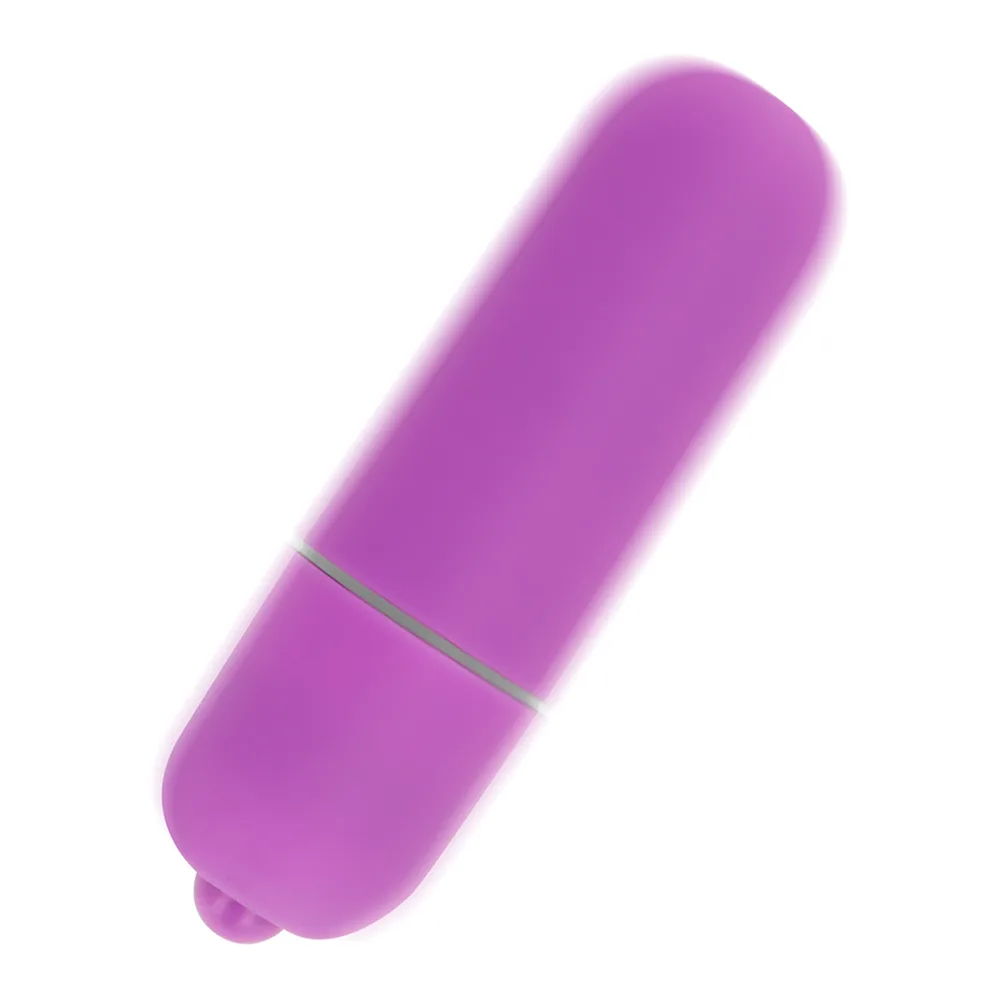 Mini balle vibrante en silicone rose fuchsia, forme arrondie avec séparation au centre, sur fond blanc