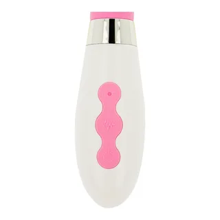 Stimulateur clitoridien rose et blanc, pointe fine, 20 cm, autre vue 3