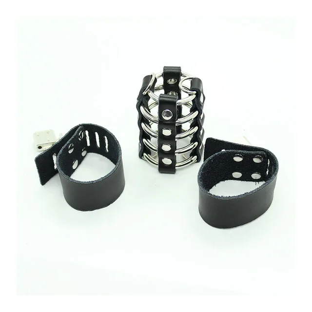 Cage de Chasteté Métal et Cuir Ohmama
